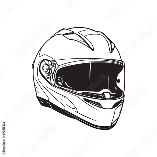 Helmet Image Vector, Motorcycle helmet isolated on white