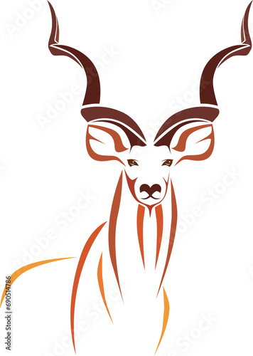 Greater kudu design isolated on transparent background. Mammals. Wildlife Animals. photo