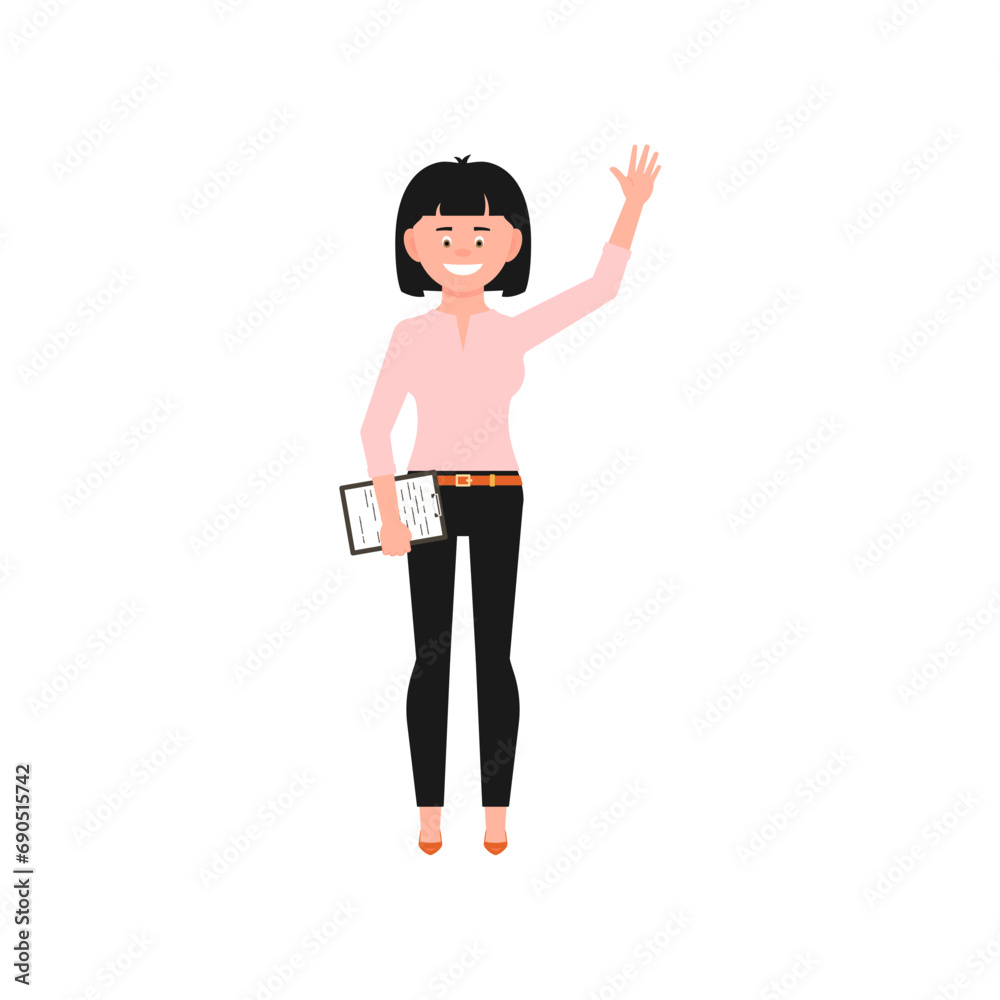 vector woman with pose and pink clothes cartoon vector woman with pose and pink clothes cartoon