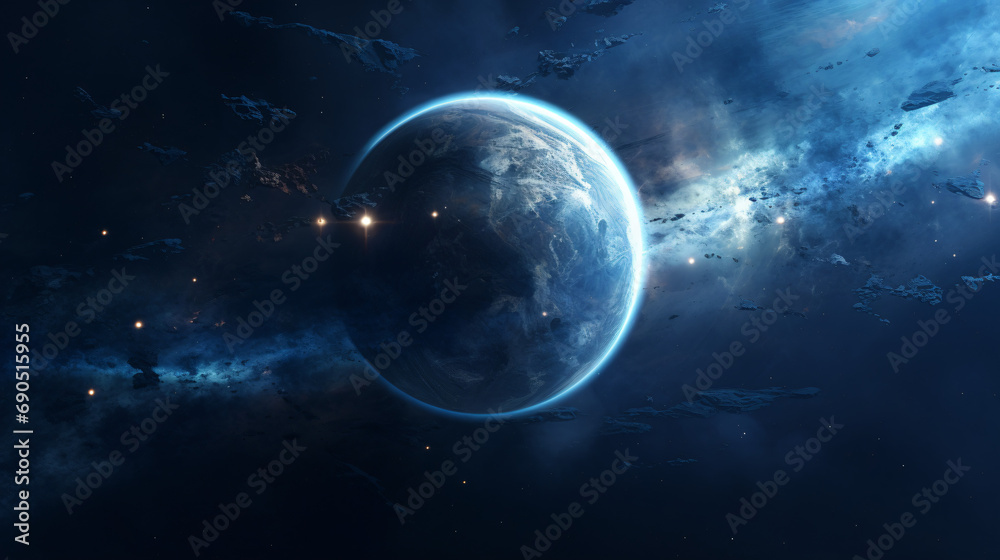 Blue planet in space