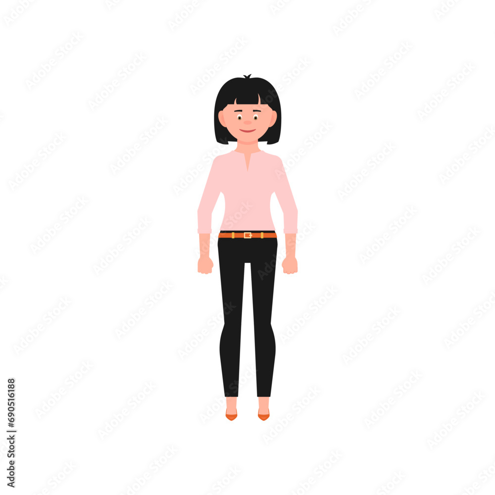 vector woman with pose and pink clothes model vector woman with pose and pink clothes model