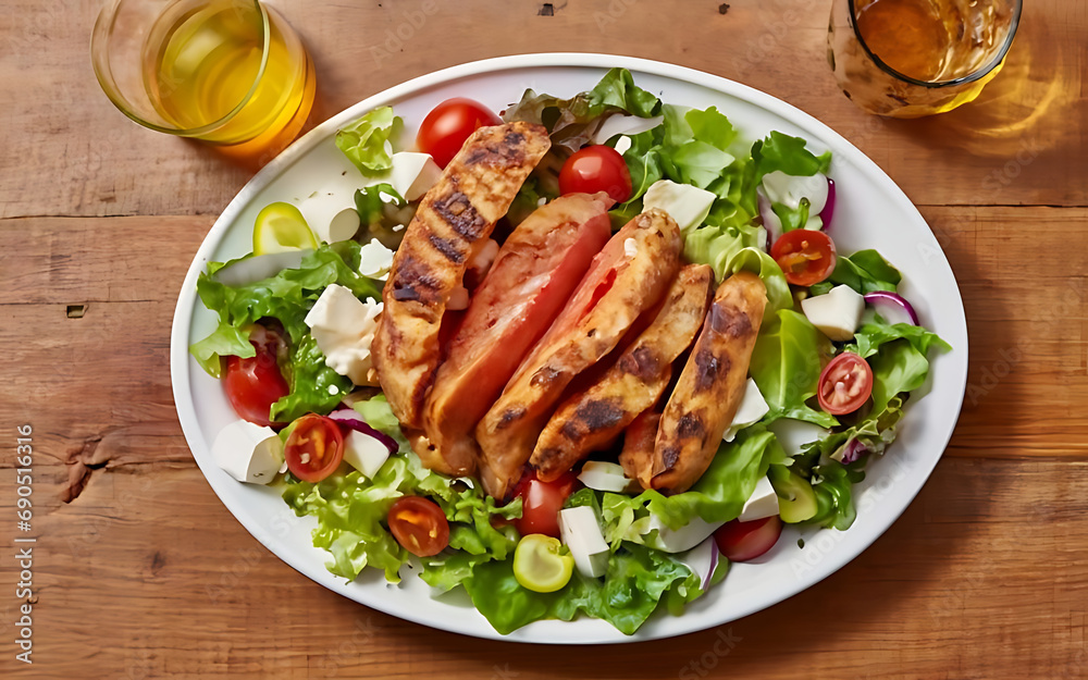 Capture the essence of Cobb Salad in a mouthwatering food photography shot Generative AI Capture the essence of Cobb Salad in a mouthwatering food photography shot Generative AI