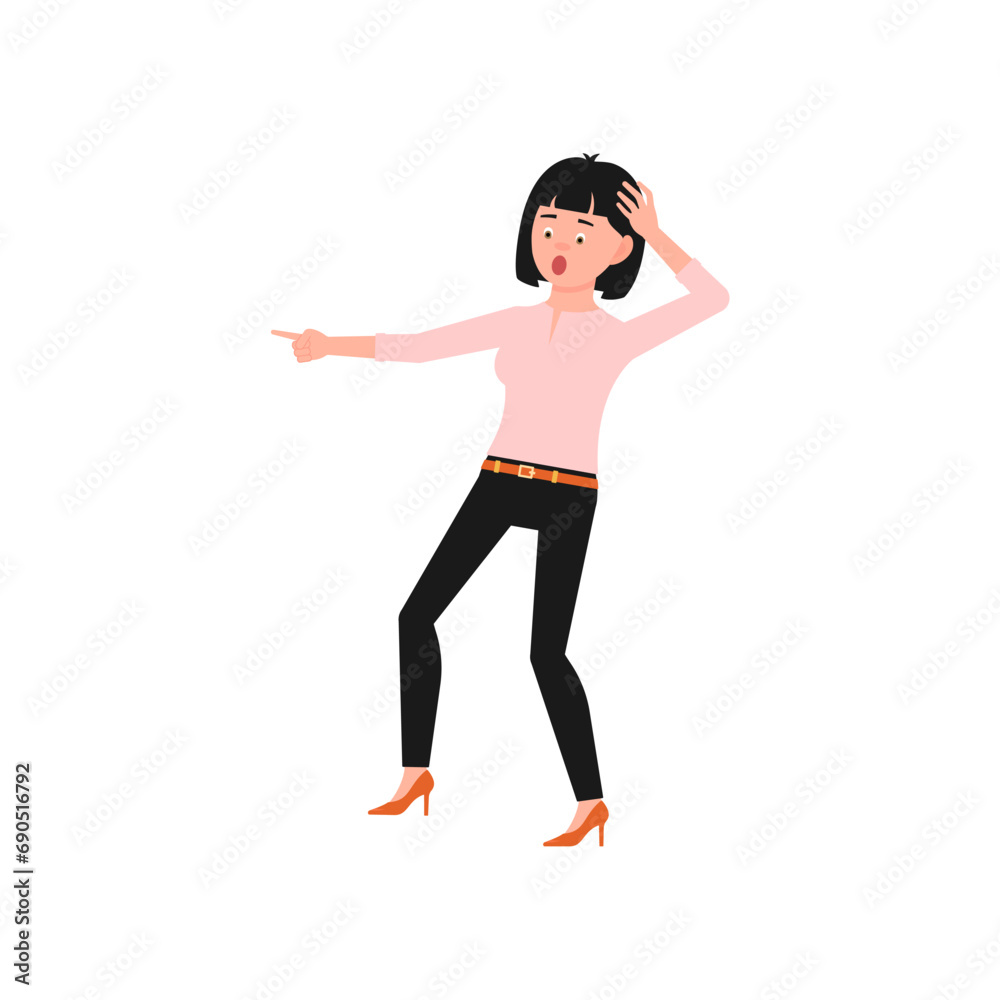 vector woman with pose and pink clothes beauty vector woman with pose and pink clothes beauty