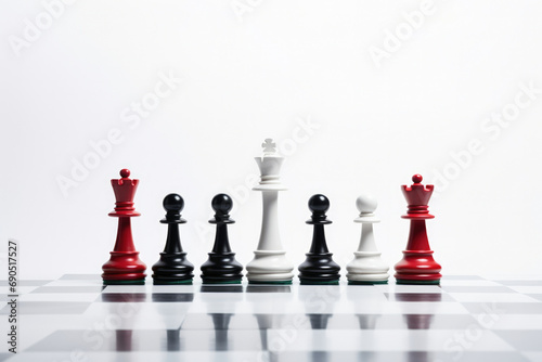 Strategy white board king pawn game battle challenge concept black chess play business