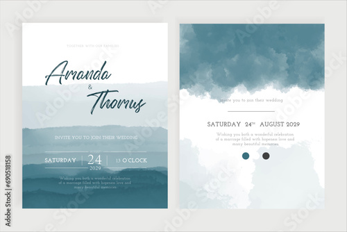 Luxury wedding invitation card background with golden line art flower and botanical leaves, Organic shapes, Watercolor. 