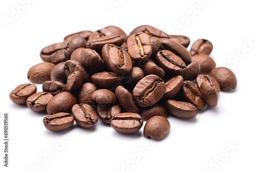  a pile of coffee beans sitting on top of a pile of coffee beans on top of a white counter top.