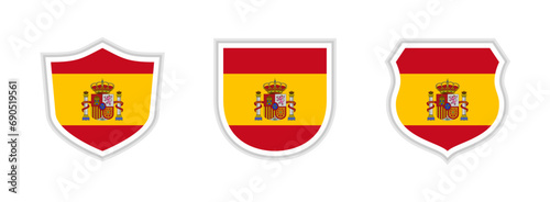 shields icon set of spain flag. vector illustration isolated on white background 