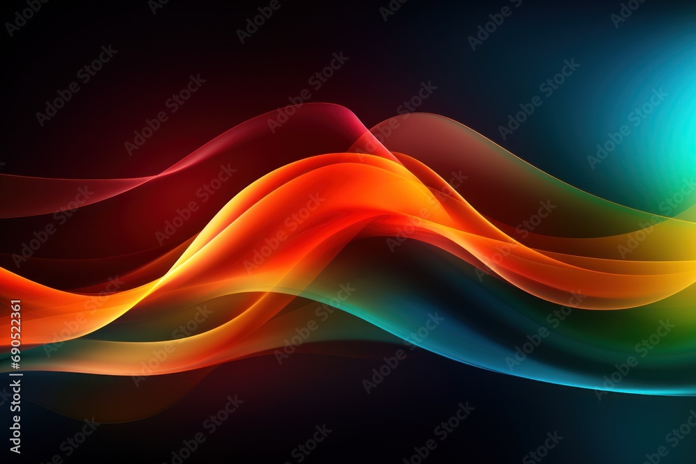 a multicolored wave on a black background with a bright light at the end of the wave and a bright light at the end of the wave. a multicolored wave on a black background with a bright light at the end of the wave and a bright light at the end of the wave.