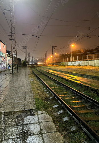 railway at night