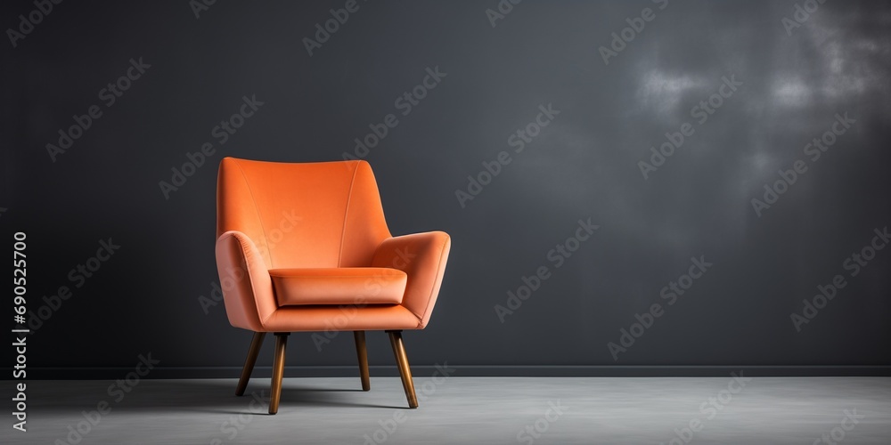 Obraz premium peach color chair in the dark room