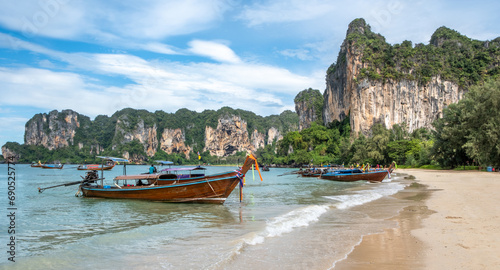 Railay Beach in Krabi Province in southern Thailand along the Andaman Sea © Rex Wholster