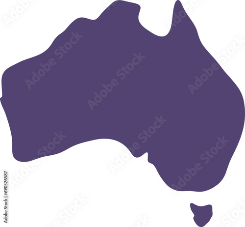Map of Australia. Country map silhouette vector illustration