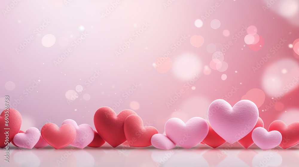 A Festive Valentine's Day Celebration: A Romantic Design with a Beautiful Pink Hearts
