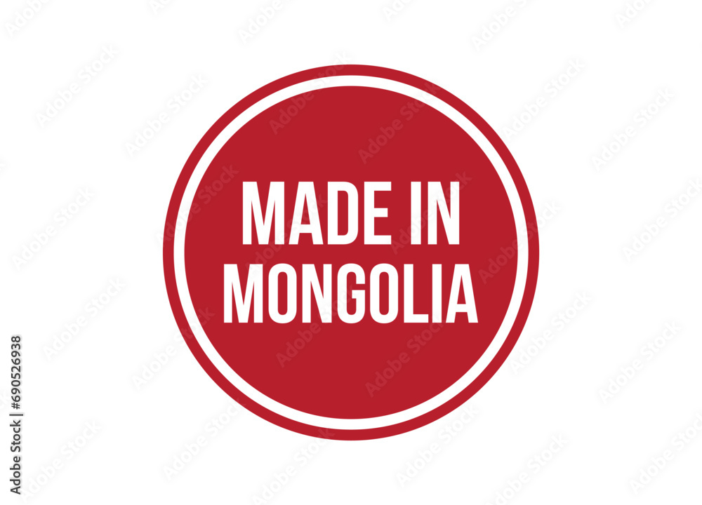 Made in Mongolia red vector banner illustration isolated on white background Made in Mongolia red vector banner illustration isolated on white background