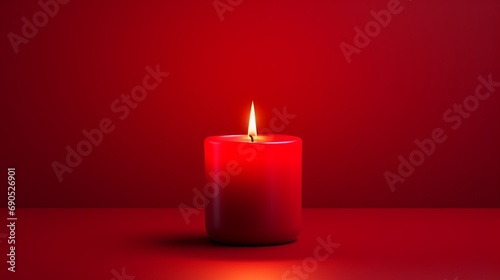Minimal Candlelight: A Romantic Celebration with a Glowing Red Candle