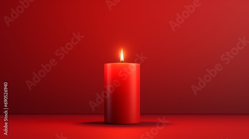 Candlelight: A Minimal Romantic Celebration with a Glowing Red Candle