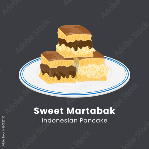 Vector illustration of sweet martabak indonesian food