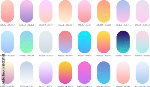 set of colorful nail, Gradient color palettes are suitable for background designs, this color palette is equipped with a color code so it is easier to use