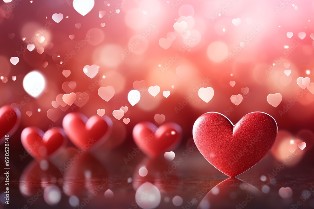  Background blurred love heart  and bokeh  ,Ai Generate