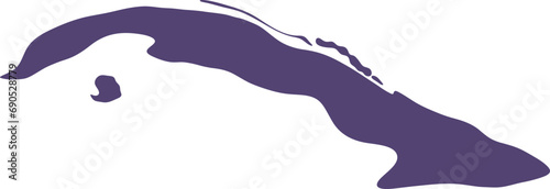 Map of Cuba. Country map silhouette vector illustration