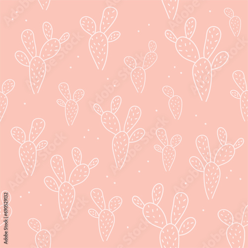 Seamless Pastel Cactus Background