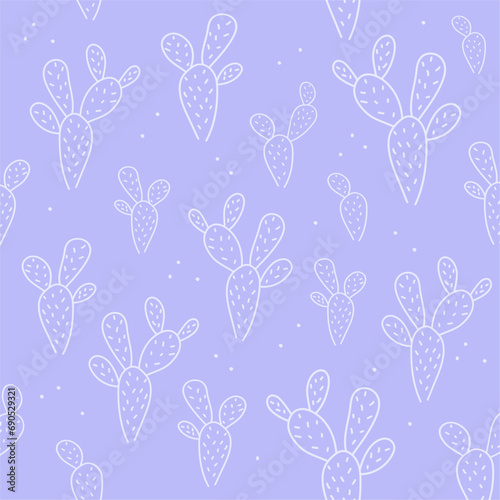 Seamless Pastel Cactus Background