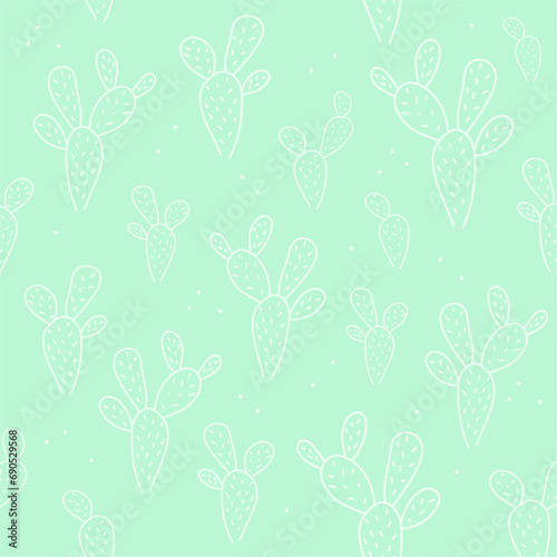 Seamless Pastel Cactus Background