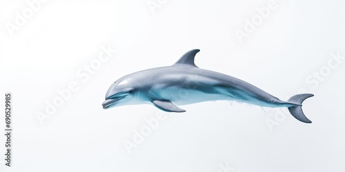 Dolphin in blue waters: Playful marine mammal, diving, jumping, and showcasing their intelligent, joyful nature.