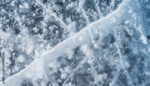 Ice block abstract texture background, white snowy weather on winter lake