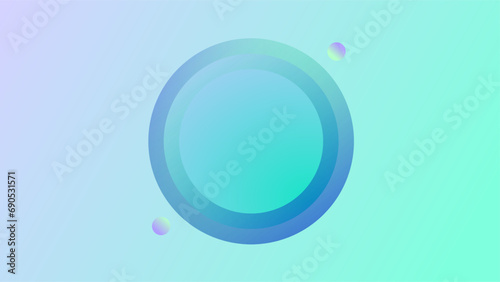 Blue green circle with frame outlines copy space abstract presentation background