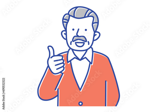 にこやかにこちらを見て笑うシニア男性