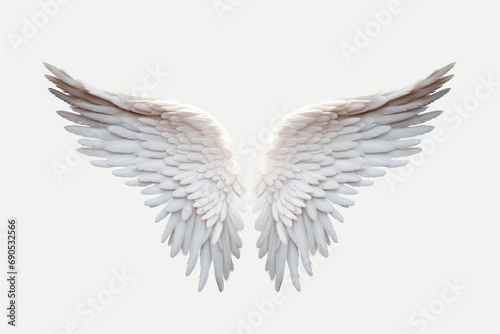 White beautiful angel wings, png.Generative AI.