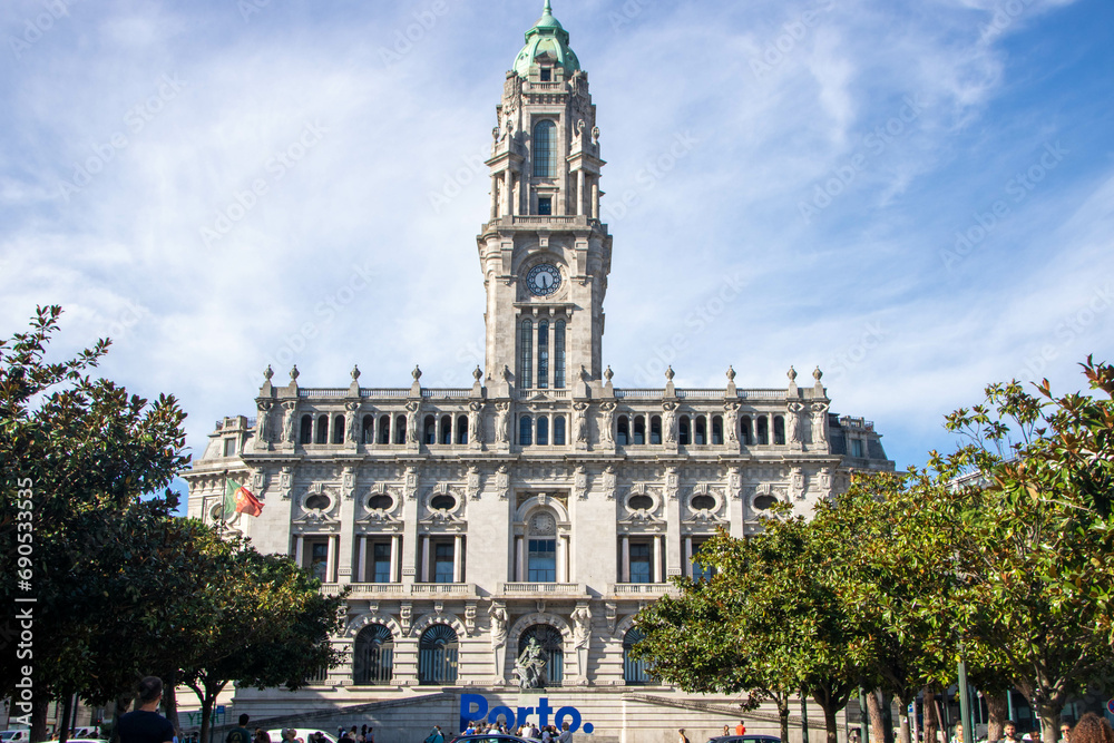 monumental building of the city hall in Porto