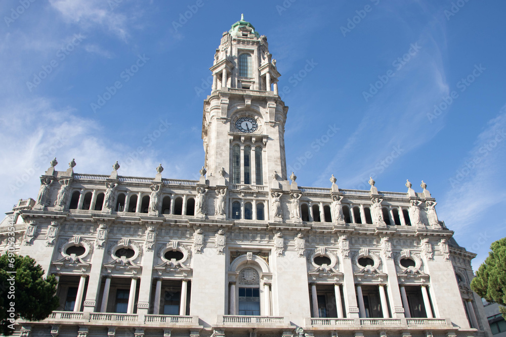 monumental building of the city hall in Porto