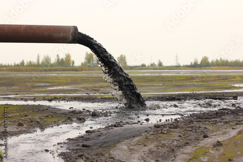 Industrial pipe discharging liquid waste