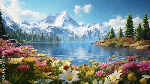 alpine lake in the mountains