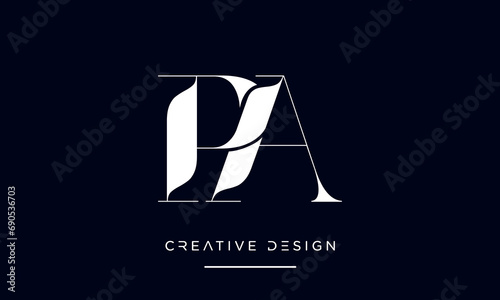Alphabet letters PA or AP logo monogram