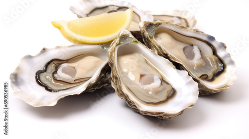 Oysters isolated on white background