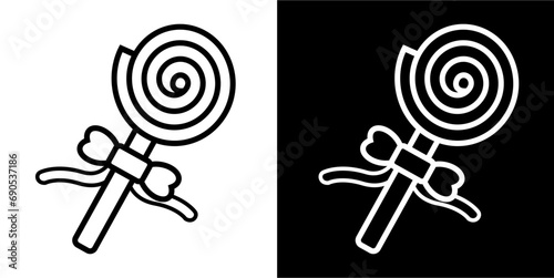 Lollipop candy, sweet food icon