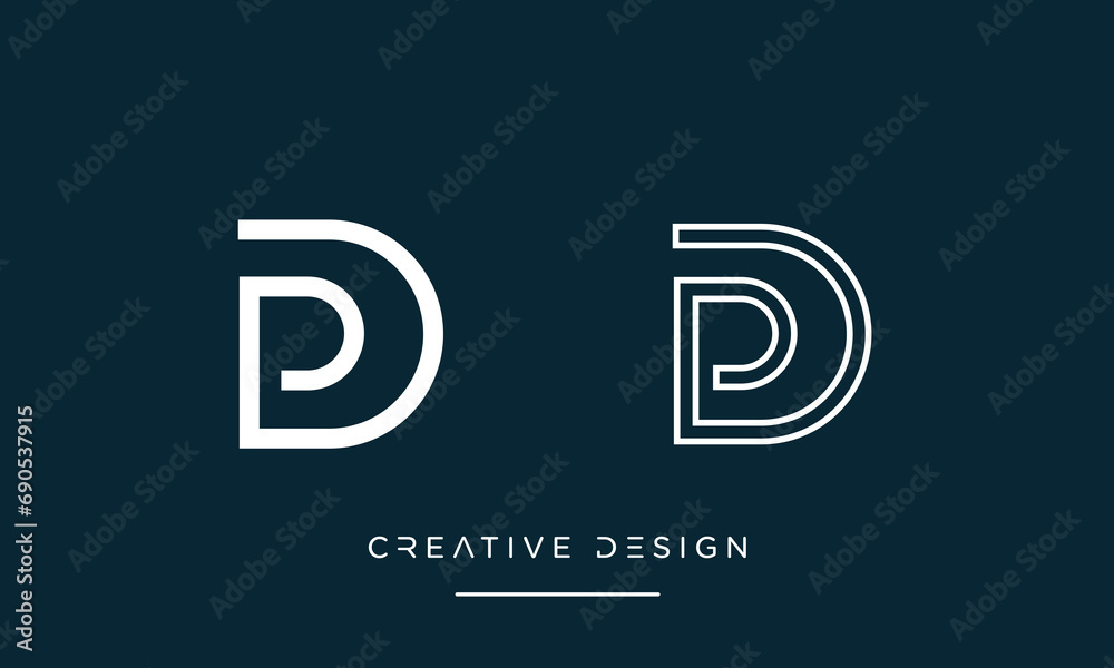 Alphabet letters PD or DP logo monogram Alphabet letters PD or DP logo monogram