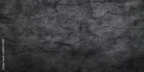 black concrete wall   grunge stone texture   dark gray rock surface background panoramic wide banner  Generative AI 