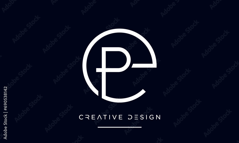 PE or EP Alphabet letters logo monogram PE or EP Alphabet letters logo monogram