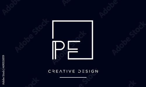 PE or EP Alphabet letters logo monogram