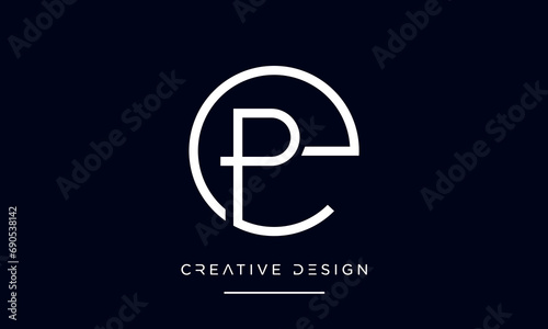 PE or EP Alphabet letters logo monogram