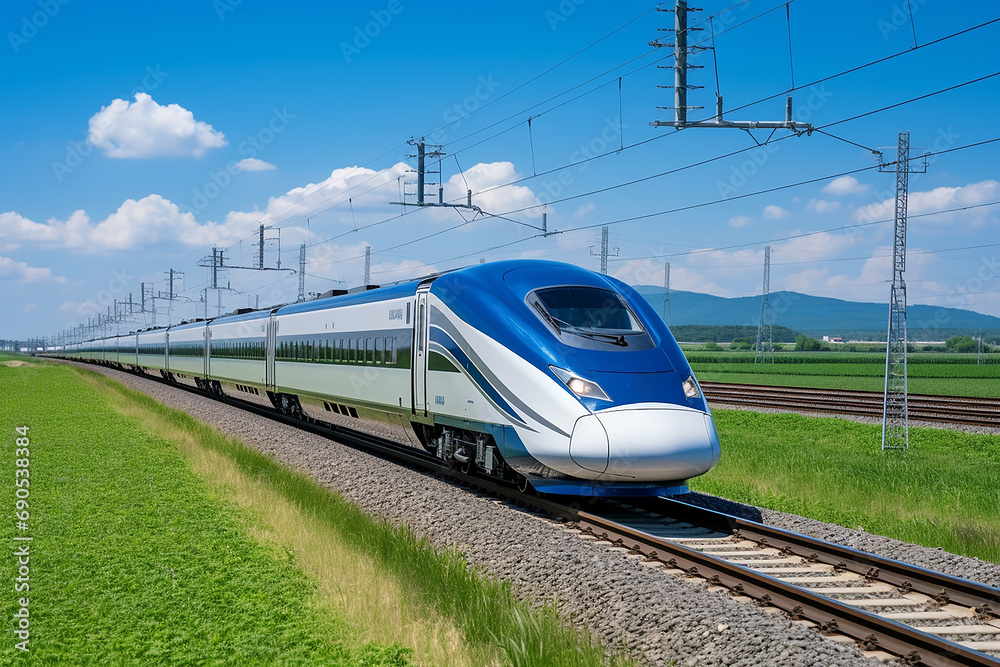 Fototapeta premium Eco friendly modern high speed train
