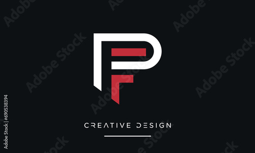 Alphabet letters icon logo PF or FP