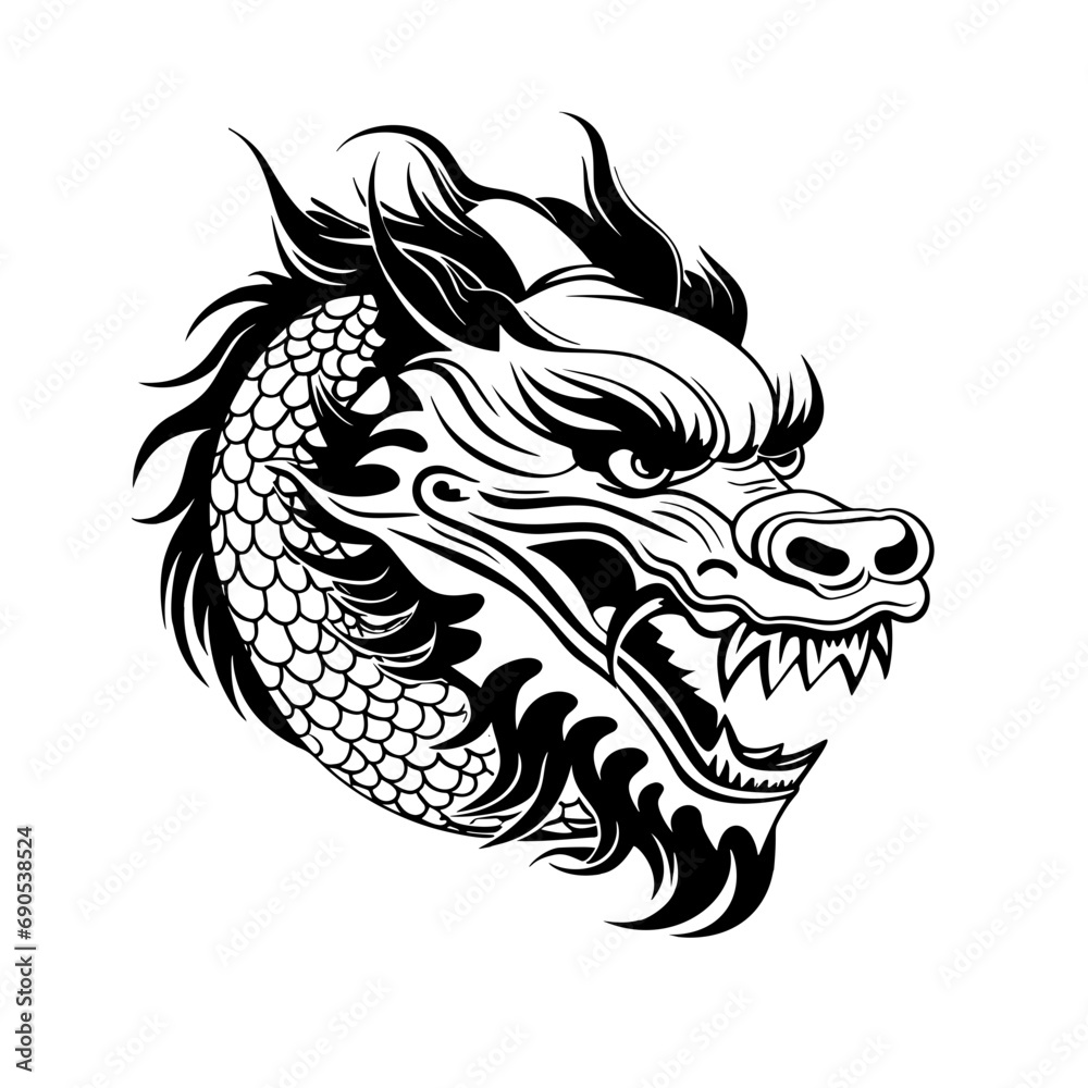 Obraz premium Illustration of Traditional chinese Dragon ,vector illustration 