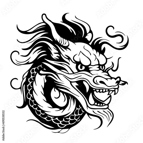 Wallpaper Mural Illustration of Traditional chinese Dragon ,vector illustration
 Torontodigital.ca