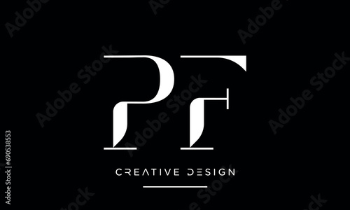 Alphabet letters icon logo PF or FP © design_proleague