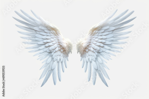 White beautiful angel wings, png.Generative AI. © Suralai